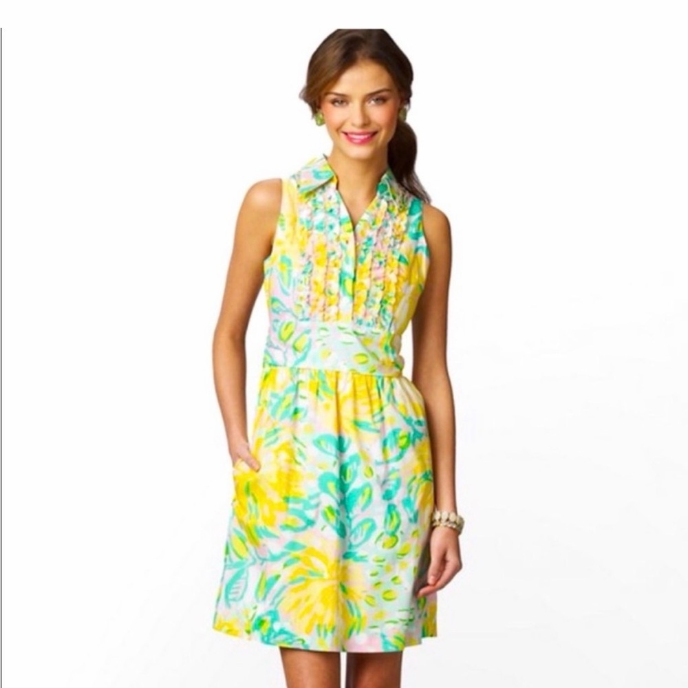Lilly Pulitzer Essie Shirtdress Sleeveless
Cotton A-Line In Pink Lilet